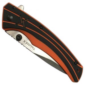 Twisted X 3.25" Blade Orange Frame Lock Folder Knife - HK710OR